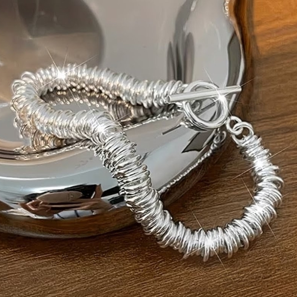 Elegant Silver Hoop Bracelet